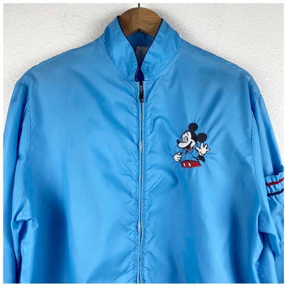 Walt Disney Productions Vintage Blue Mickey Mouse Windbreaker Size Large - Picture 5 of 13
